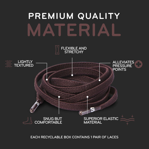 Dark Brown Flat Elastic Stretch Shoe Laces The Original Stretchlace