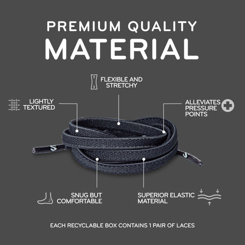 Grey Flat Elastic Stretch Shoe Laces The Original Stretchlace