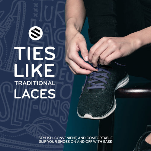 Navy Flat Elastic Stretch Shoe Laces The Original Stretchlace