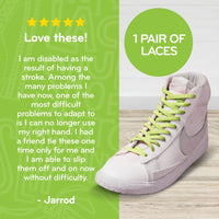 Neon Green Flat Elastic Stretch Shoe Laces The Original Stretchlace