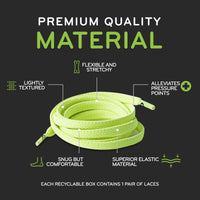 Neon Green Flat Elastic Stretch Shoe Laces The Original Stretchlace