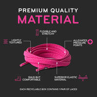 Neon Pink Flat Elastic Stretch Shoe Laces