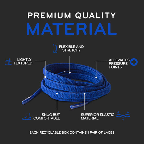 Royal Blue Flat Elastic Stretch Shoe Laces