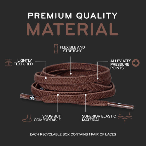 Brown Flat Elastic Stretch Shoe Laces The Original Stretchlace