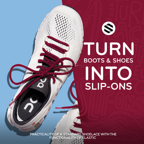 Dark Red Round Elastic Stretch Shoe Laces