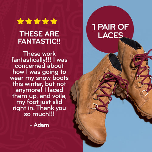 Dark Red Round Elastic Stretch Shoe Laces