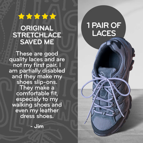 Grey Round Elastic Stretch Shoe Laces The Original Stretchlace