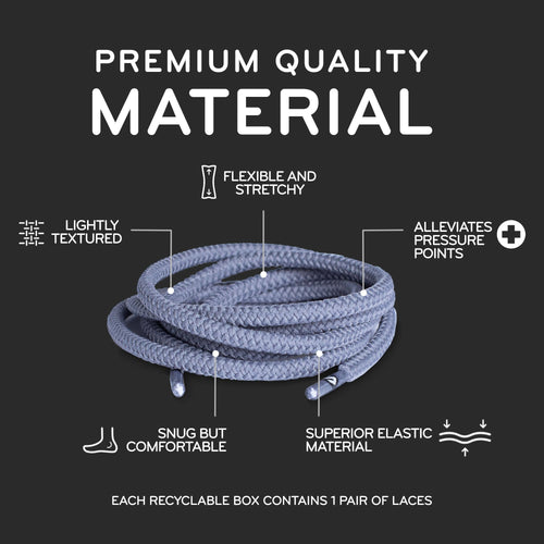 Grey Round Elastic Stretch Shoe Laces The Original Stretchlace