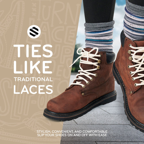 Ivory Round Elastic Stretch Shoe Laces