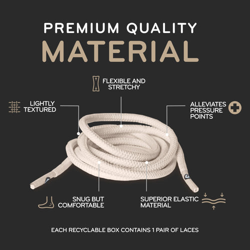 Ivory Round Elastic Stretch Shoe Laces