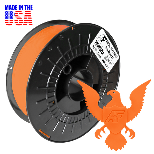 American Filament Neon Orange AF 1.75mm Tough Pro PLA+ Filament Made in the USA!