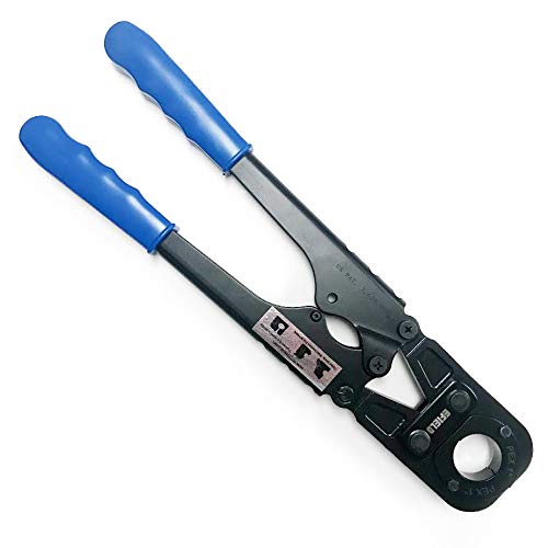 PEX Crimping Tool Kit, FULL SIZE, 3/8" , 1/2" , 3/4" , 1" Copper Ring with Gauge & PEX Pipe Cutter Meets F1807 Standards