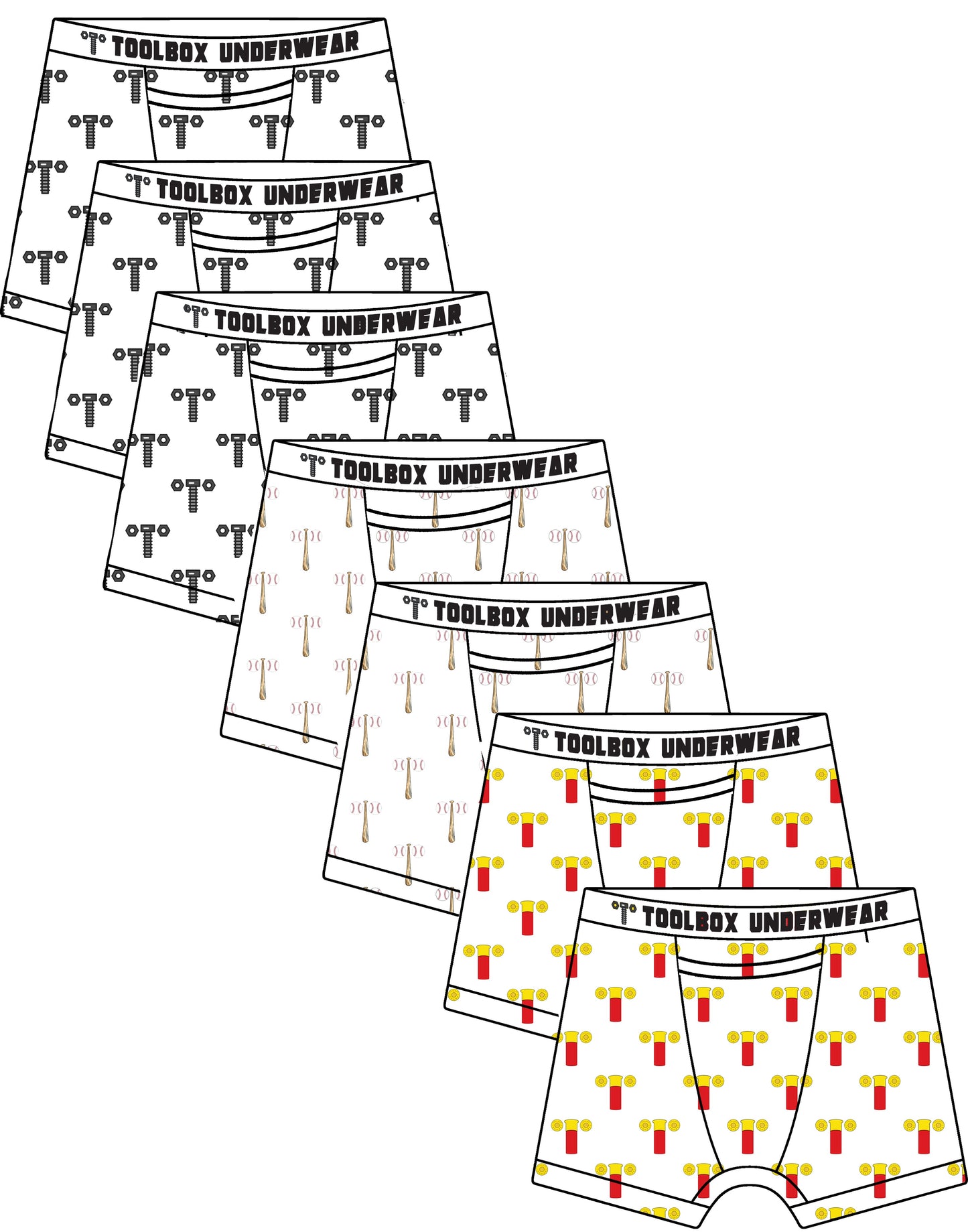 American Duke Apparel Company Toolbox Underwear - Patterns - Weeklong Pack