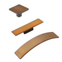 Distressed Bronze Drawer Pulls "Armand" Square Knobs and Curved Handles Euro • Knobs