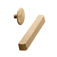 Lacquered Oak Wood "Degree" Cabinet Knob and Cup Drawer Pulls Euro • Knobs