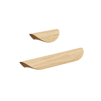 Lacquered Oak Wood "Archive" Tab Drawer Pulls Euro • Knobs