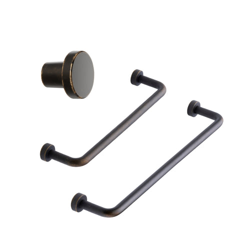 Dark Bronze "Lounge" Cabinet Knob and Wire Drawer Pulls Euro • Knobs