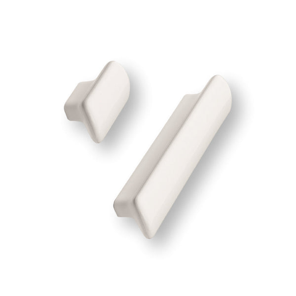 Glossy White "Vanilla" Cabinet Knob and Drawer Pull Euro • Knobs