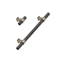 Dark Wood and Bronze "Bond" T-Bar Dual Finish Knob and Pulls Euro • Knobs