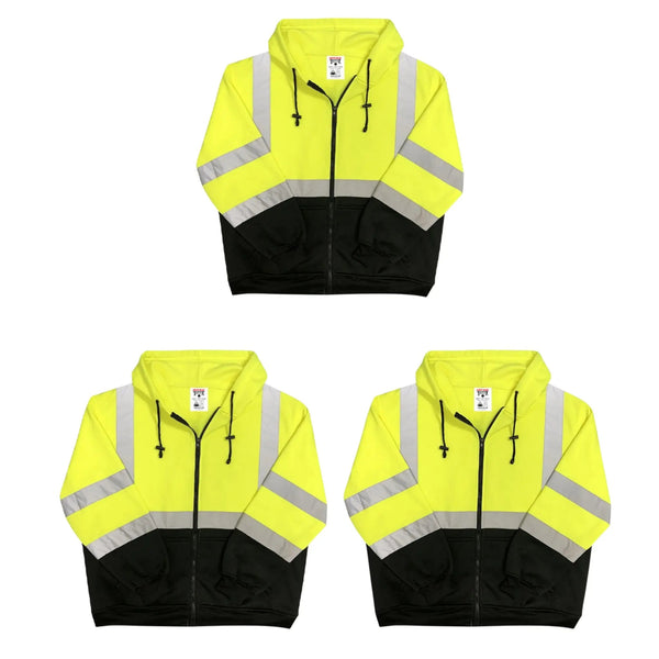 Safety Main 05LWJYB Lightweight Jacket, Class 3, Hi-Vis Yellow with Black Bottom, Pack of 3 Enviro Safety Products