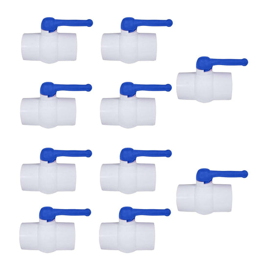 10 Pcs 2-1/2" PVC Ball Valve, Solvent Weld, Sch. 40