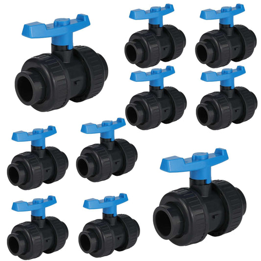 10 Pcs 2-1/2" PVC True Union Ball Valve SCH 40/80