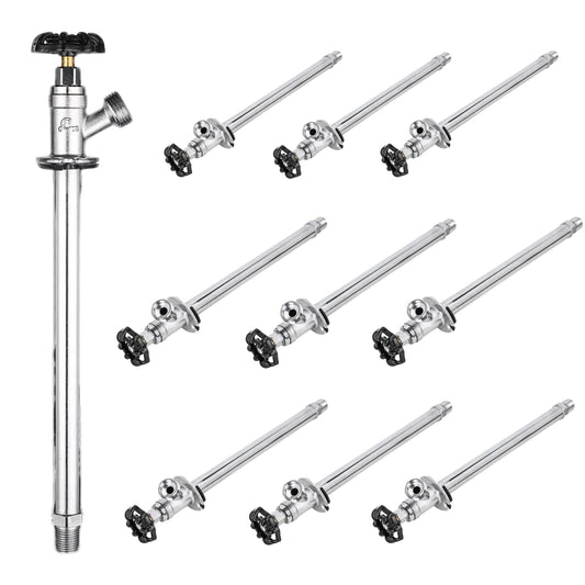 10 Pcs 1/2" MIP x 3/4" Hose Bibb, 6" Frost Free Sillcock