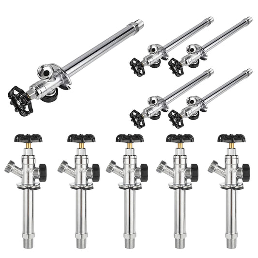 10 Pcs 1/2" MIP x 3/4" Hose Bibb, 8" Anti Siphon Frost Free Sillcock