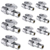 10 Pcs 1/2" CPVC x 3/8" OD Compr. Straight Stop Valve, 1/4 Turn (Lead Free) Plumbingsell