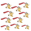 10 Pcs 1/2" PEX Expansion Drop Ear Ball Valve, Red (Lead Free) Plumbingsell