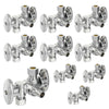 10 Pcs 1/2" PEX Crimp x 3/8" OD Compr. x 3/8" OD Compr. Dual Stop Valve, 1/4 Turn (Lead Free) Plumbingsell