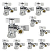 10 Pcs 1/2" NOM (5/8" OD) Inlet x 3/8" OD Outlet x 3/8" OD Outlet Split Angle Stop Valve, 1/4 Turn (Lead Free) Plumbingsell