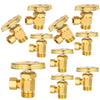 10 Pcs 1/2" Nominal (5/8" OD) Comprx 3/8" OD Compr. Angle Stop Valve, Multi Turn, Brushed Brass (Lead Free) Plumbingsell