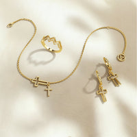 Cutout Double Cross Earrings vanimy