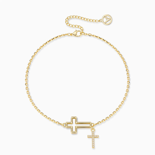 Cutout Double Cross Bracelet vanimy