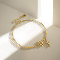 Cutout Double Cross Bracelet vanimy