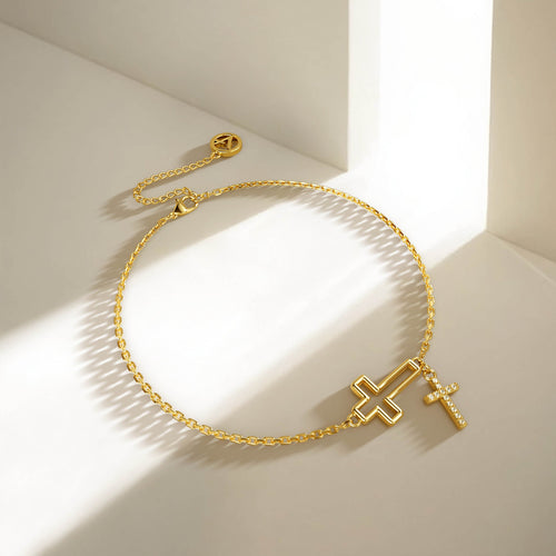 Cutout Double Cross Bracelet vanimy
