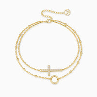 Gold Layered Cross Bracelet vanimy