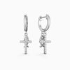 Sterling Silver Ichthys Cross Earrings vanimy