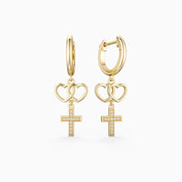 Love And Faith Cross Earrings vanimy
