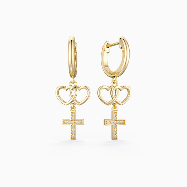 Love And Faith Cross Earrings vanimy