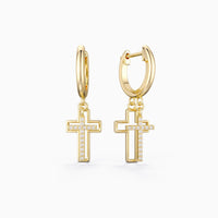 Cutout Double Cross Earrings vanimy