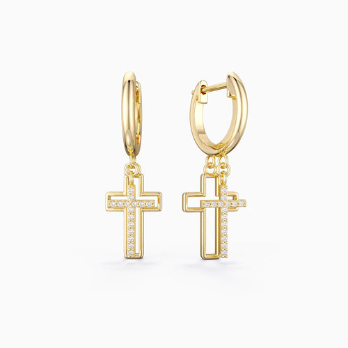 Cutout Double Cross Earrings vanimy