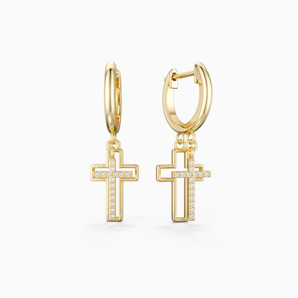 Cutout Double Cross Earrings vanimy