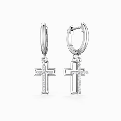 Cutout Double Cross Earrings vanimy