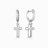 Cutout Double Cross Earrings