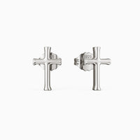 Crown of Thorns Cross Stud Earrings vanimy