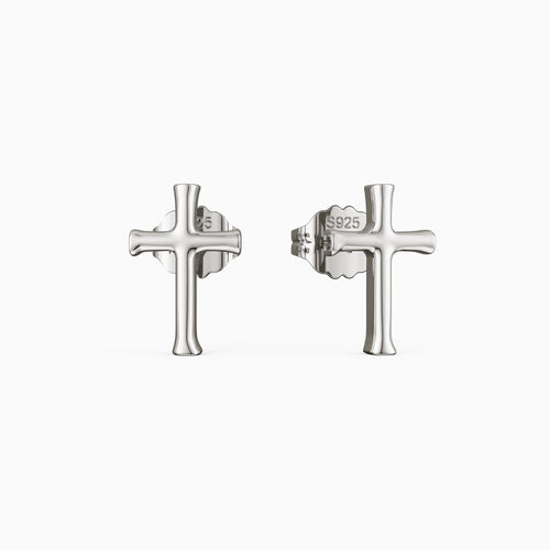 Crown of Thorns Cross Stud Earrings vanimy