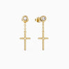 Cord Cross Dangle Earrings