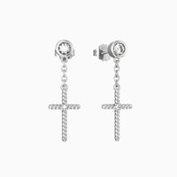 Cord Cross Dangle Earrings vanimy